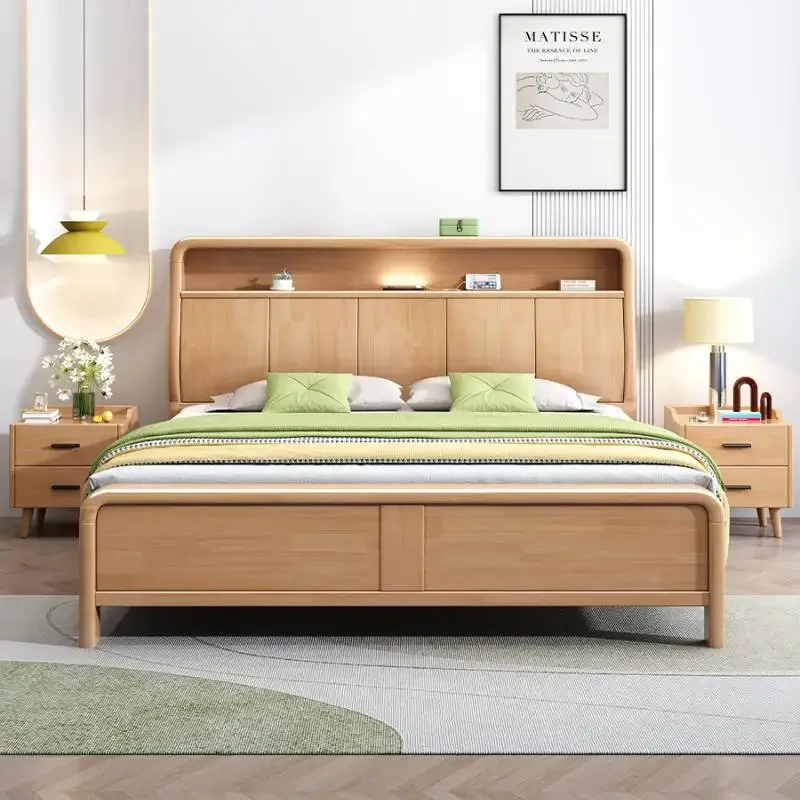 

Pretty Nordic Wood Bed Double Storage Drawers Wood Luxury Bedroom Beds Sets Platform Modern Cama Matrimonio House Accessories