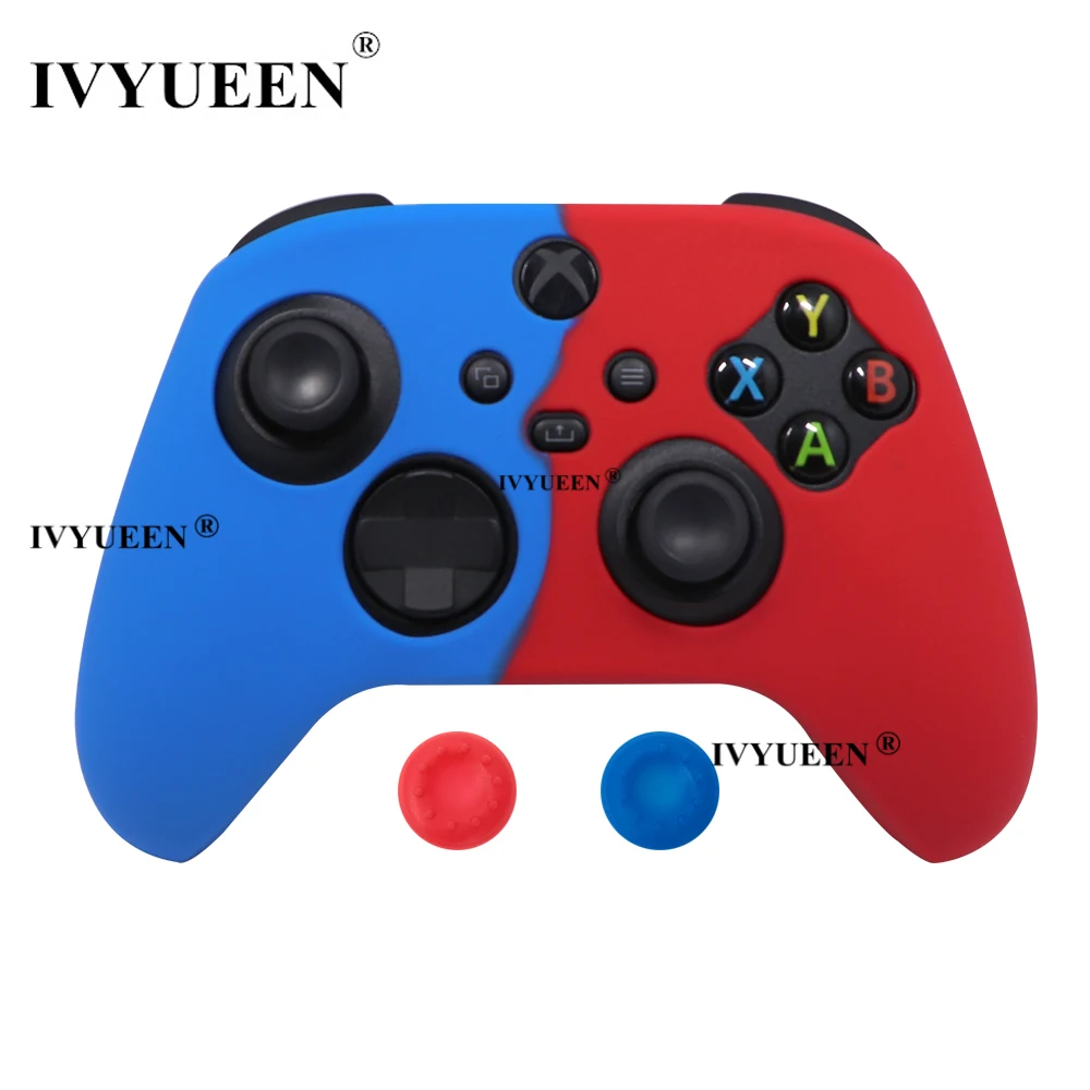 IVYUEEN غطاء سيليكون الجلد ل XBox سلسلة X S الأساسية وحدة تحكم لاسلكية المطاط حامي مع قبضة الإبهام قبعات اكسسوارات