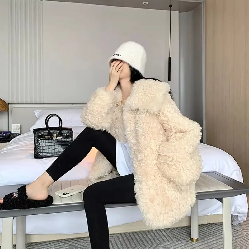 

Lazy Wind ONE FUR in Vogue Wintertime Imitation Lamb Wool Fur Coat Downy Winter Coat Women Faux Fur Coat Coats for Women