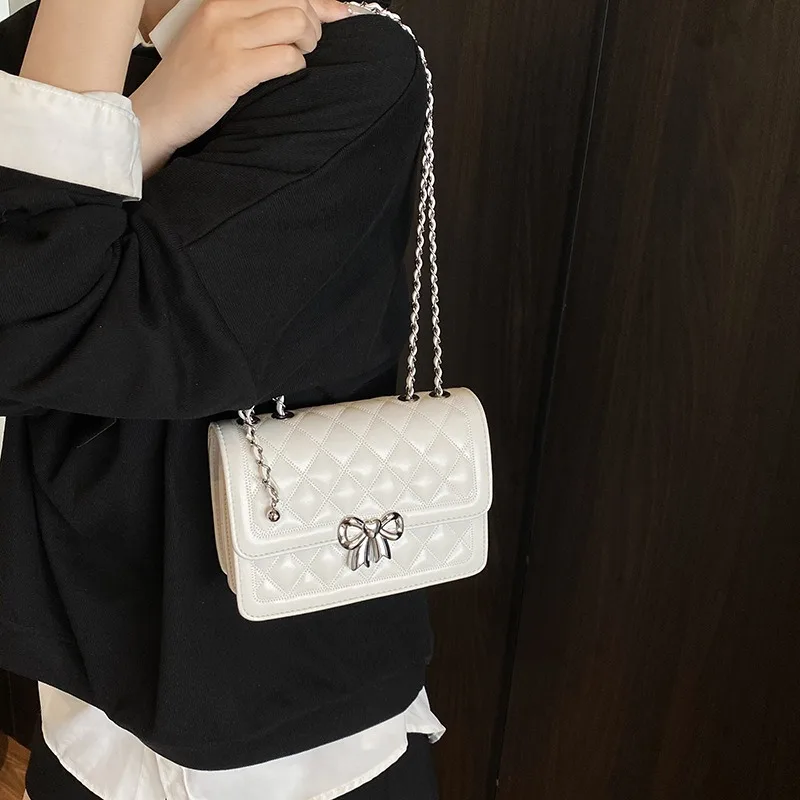 Xiaoxiangfeng المعين سلسلة حقيبة الموضة البسيطة المرأة 2025 صيف جديد الراقية رسول حقيبة مربعة صغيرة #4