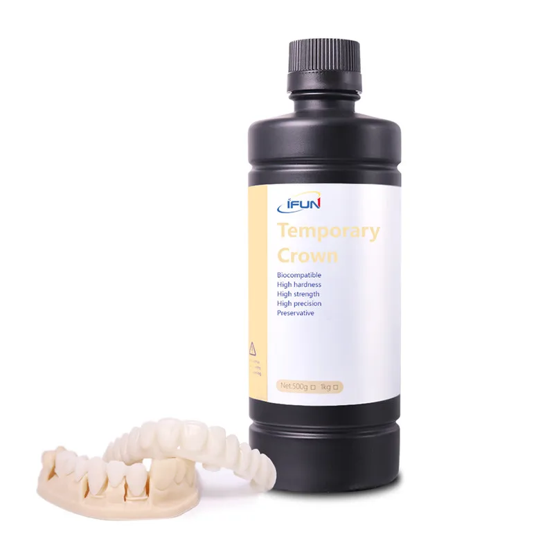 1kg 3D Printer Materials Biocompatible Temporary  Crown Resin Temporary Restorations For Front And Back Teeth