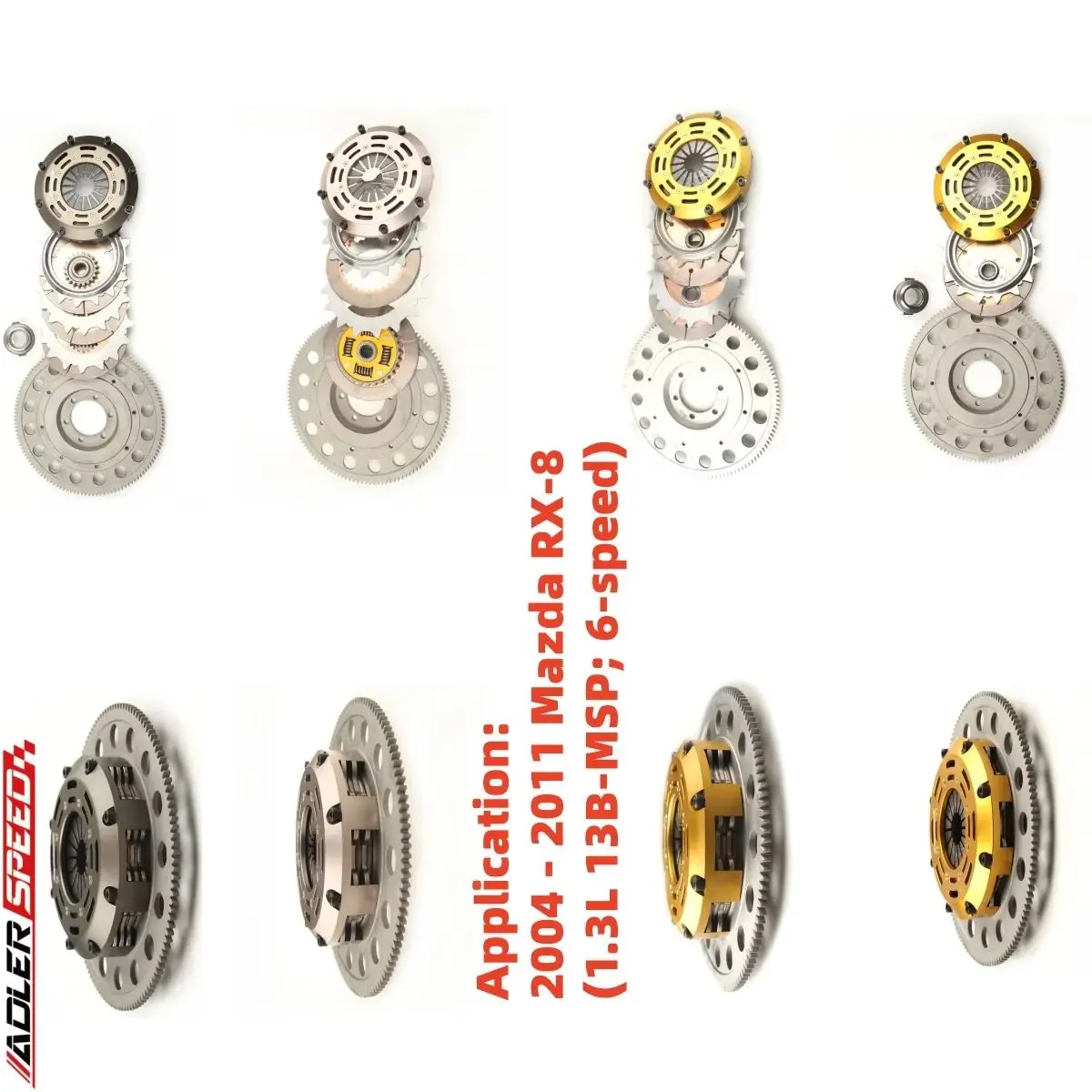 ADLERSPEED Racing /Street Clutch  Single/Twin/Triple Disc Kit For 2004 - 2011 Mazda RX-8 (1.3L 13B-MSP; 6-speed)