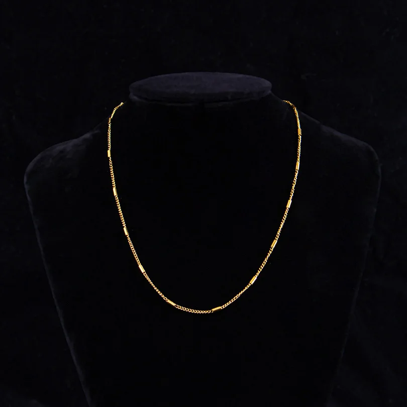 1/5/10PCS Wholesale Middle Cross Chain Necklaces For Women Men Simple Jewelry On The Neck Stainless Steel Chains Thin Girl Colar
