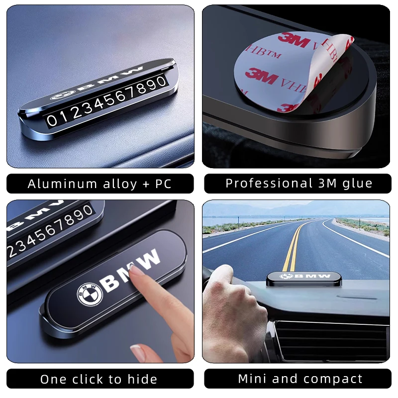 Car Temporary Parking Card Phone Number Auto Parking License Plate For BMW G30 G20 E46 E90 E60 F10 F30 F20 F40 E39 E36 E87 E70