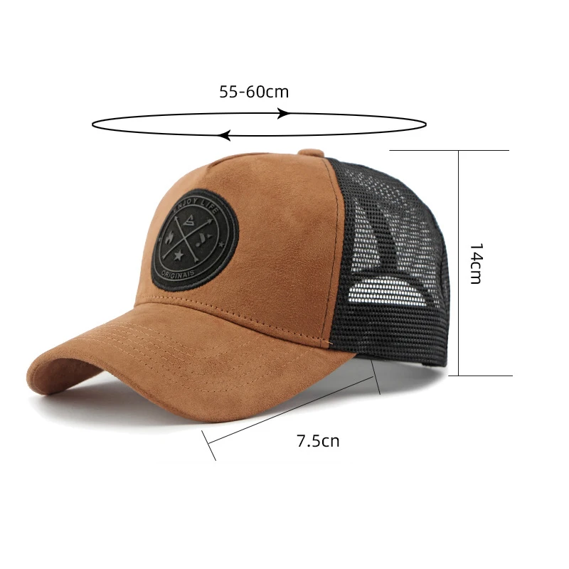 Unisex Summer Baseball Hat with Color Blocking Mesh Ventilation Embroidered Design and Polyester Neutral Grid Sport Duckbill Cap