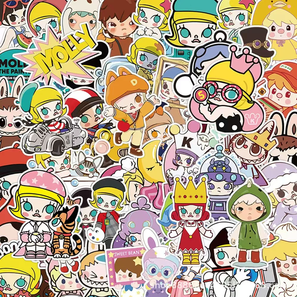 

50pcs 4X6cm Cute Doll bubu Graffiti Sticker Skateboard Suitcase Guitar Kettle Decorats Party Favor Gift Present Prize for Kids