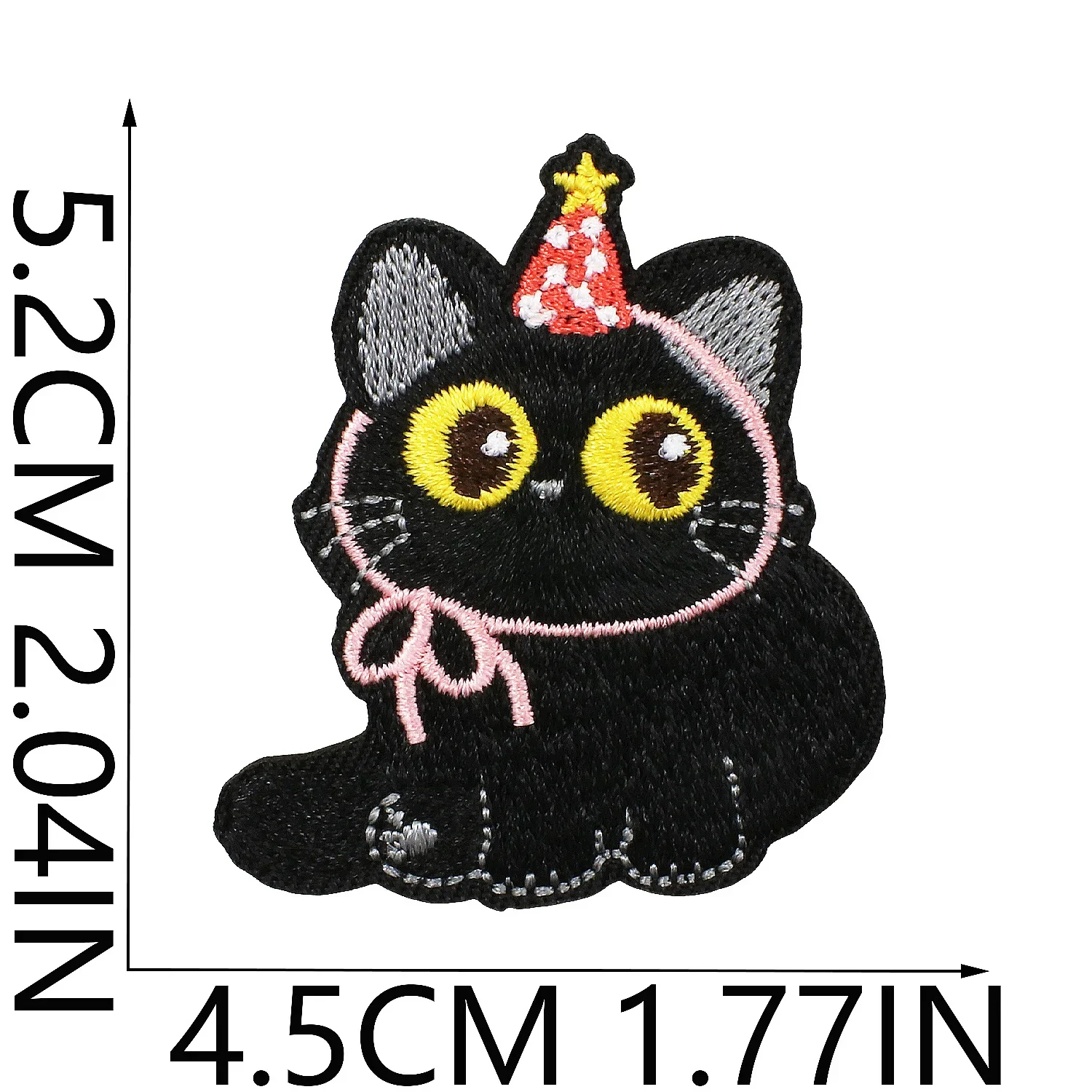 

1/10Pcs Cute Cartoon Black Theme Cat Embroidery Cloth Kitten Label Heat Transfer Clothes Decoration Iron on Patch Appliques