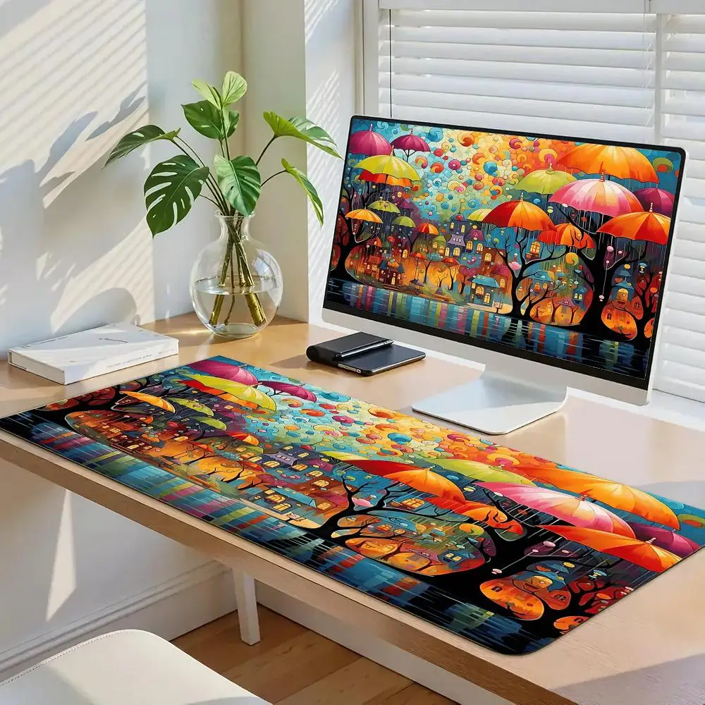

Fairy Tale Umbrella Design Mouse Pad Rubber Anti slip Computer Laptop Desktop Pads Thickened Keyboard PC Accessories Lock Edge