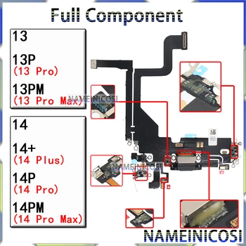 USB Port şarj Dock bağlantı Mic kablo modülü IPhone 13 14 Pro Max artı 13P 13PM 14 P 14PM Dock şarj kurulu Flex