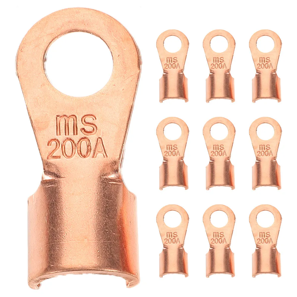 

10 шт. медных разъемов с открытыми концами, обжимные клеммы для проводов, электрические обжимные соединители, кабельные наконечники