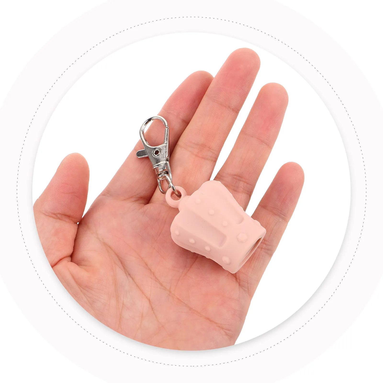 4Pcs Silicone Lip Gloss Holder Keychain Reusable Replacement Caps Leakproof Portable Clip for Lip Balm Tubes Key Caps