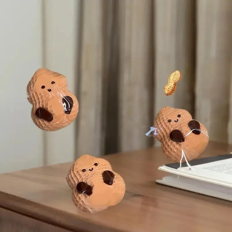 Taba 1 Piece Squishy Peanut Shaped Toy, Handmade, Soft Silicone, Adhesive, Slow Rise Stressbuster