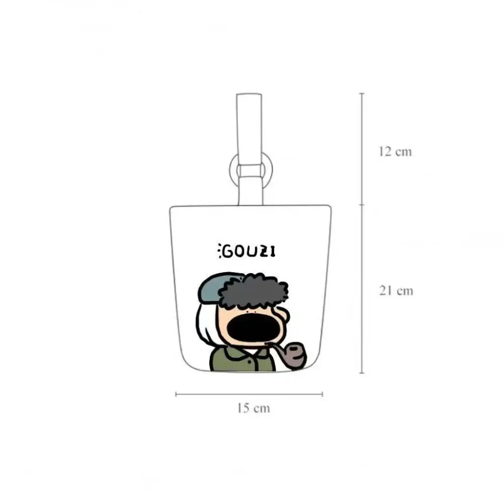 Canvas Tote Bags New Solid Color High-capacity Underarm Handbag Cartoon Print Crossbody Single Shoulder Bag Female