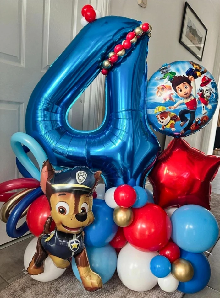 Cartoon Paw Patrol Themen Ballon Party Dekoration Lieferungen Rettung Hund Welpen Aluminium Folie Ballon Kinder Geburtstag Geschenk