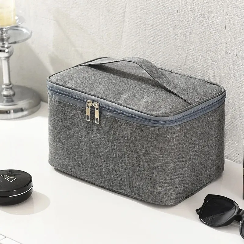 1pc Business Trip Men\'s Toiletry Bag Double Layer Large Capacity Cosmetic Bag Oxford Cloth Storage Bag Portable Handbag Wash Bag