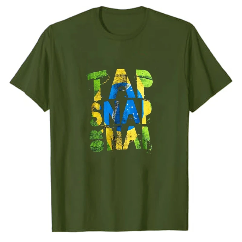 Tap Snap O Nap Camiseta Unisex De BJJ Jiu Jitsu Brasil Simple Letters Printed T-shirt Tops Crewneck Casual Style All-match Tee