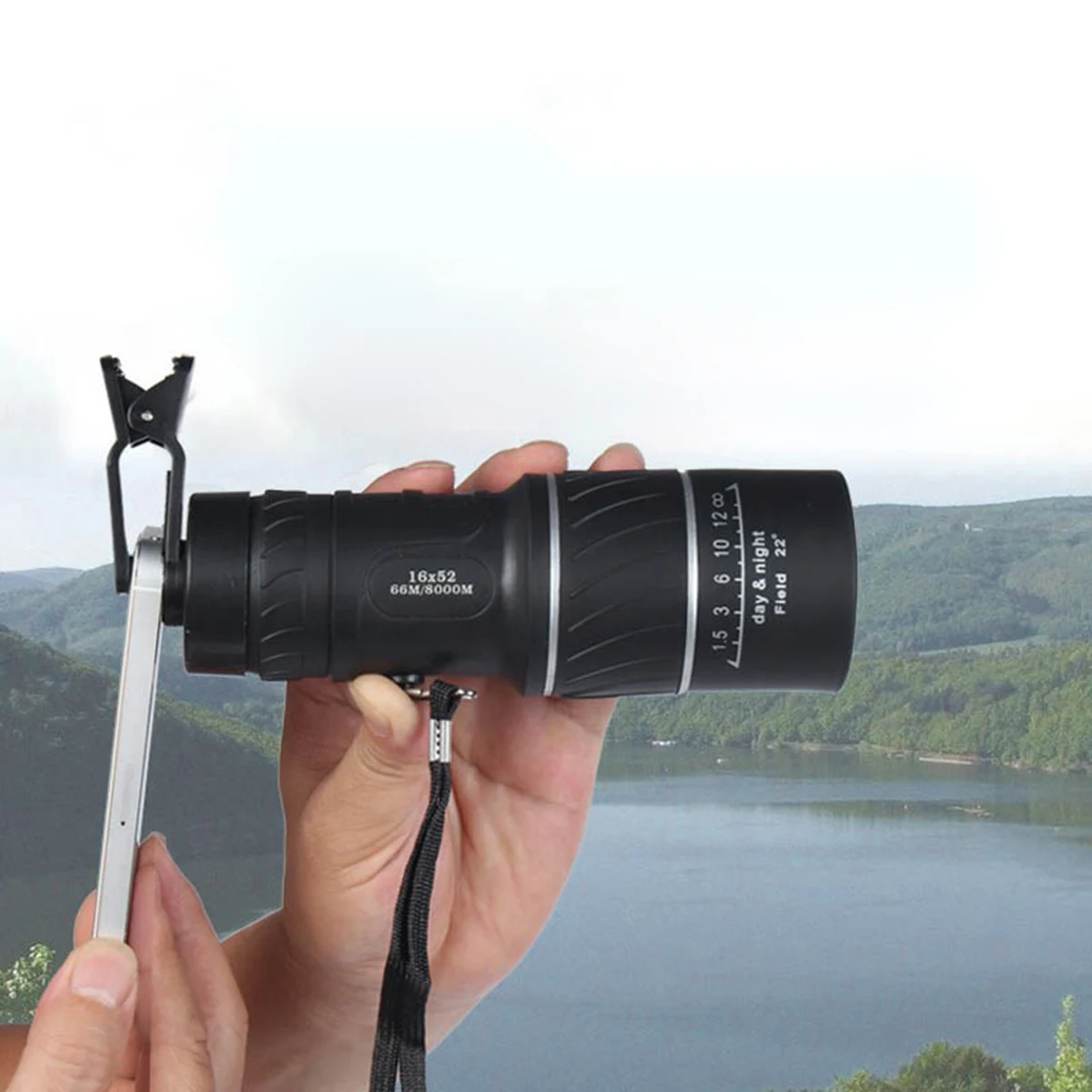 

16x 52mm Dual Focus Telescope for Outdoor Monocular Ultra-Compact Powerful Light Bird Watching Concerts Sports for Camping