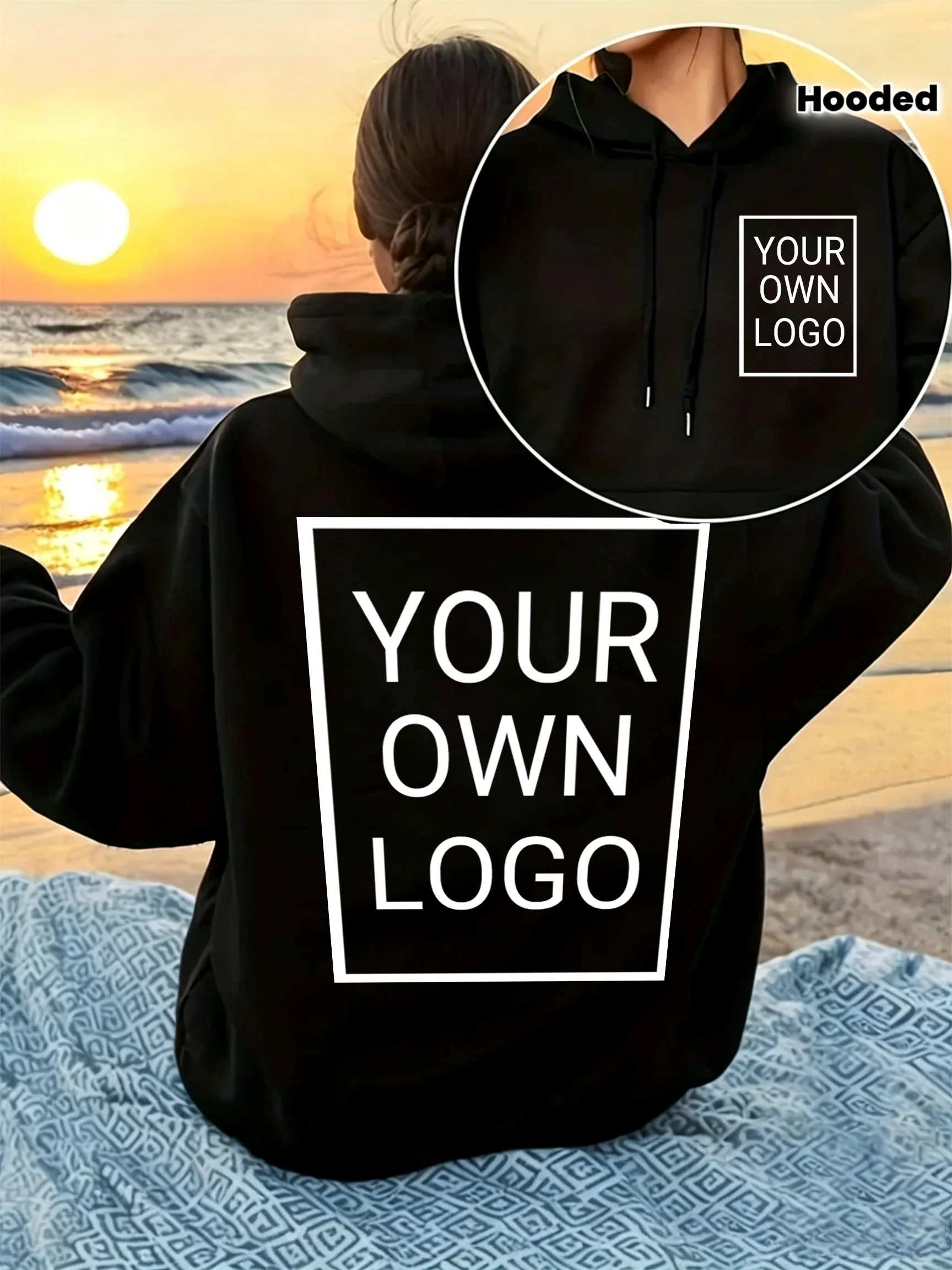 Custom Double Sided Couple Friend Picture Women Hoodies Hip Hop Loose Streetwear Autumn Multicolor Hoodie Sport Fleece Hoody