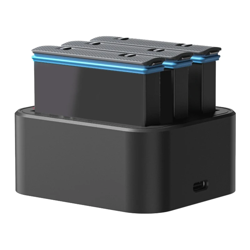 Caricabatteria a tre Slot per Insta360 X2 X3 caricabatterie a 3 Slot accessori di alimentazione per Action Camera Insta360 X2 X3