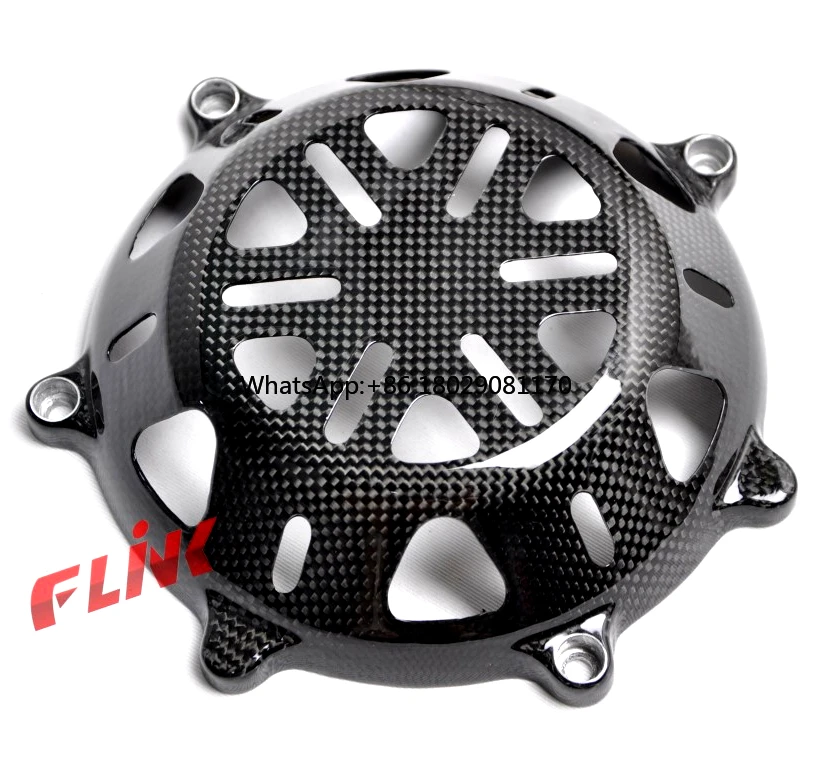 Dry Carbon Fiber Clutch Cover para todos os Ducati, 100% carbono completo