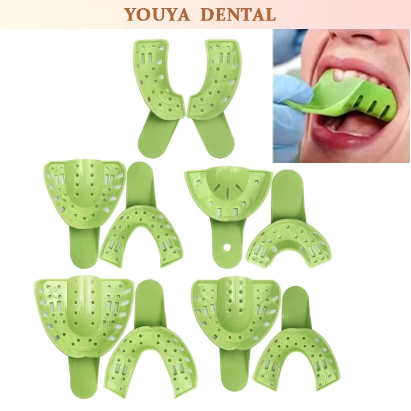 

10Pcs/Set Dental Plastic Impression Tray Without Mesh Autoclaved Dentistry Tool Lab Material Teeth Holder Dental Material