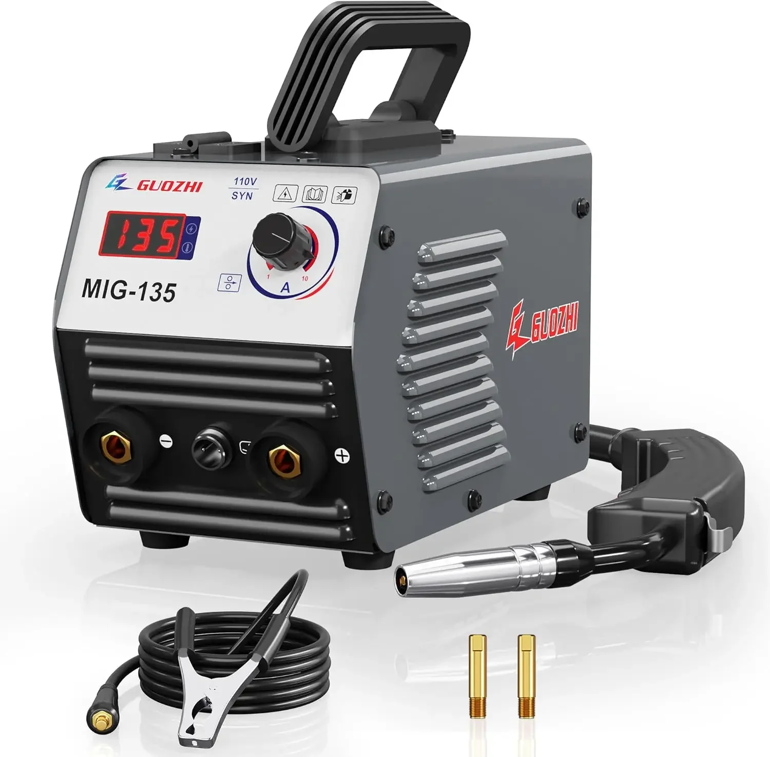 

MIG Welder,Flux Core Welder 135Amp 110V Gasless MIG Welding Machine IGBT Inverter Welder Portable Wire Feed Welder