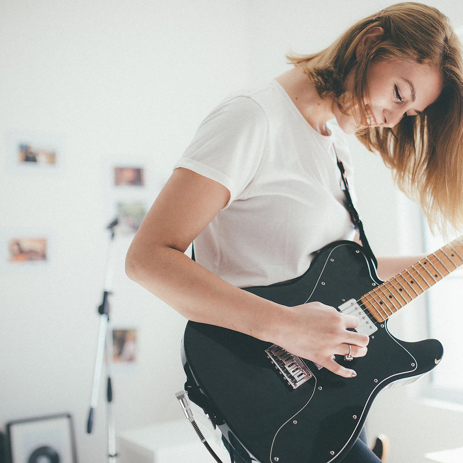 

6.35Mm Electric Guitar Cable Amp Cord Double Shielding High Quality Noise Rejection Anti Interference Stable Performance Pure