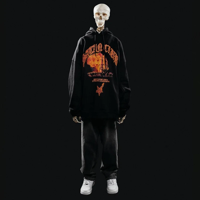 Oversized Satan Club Hoodie - Y2K Streetwear 5