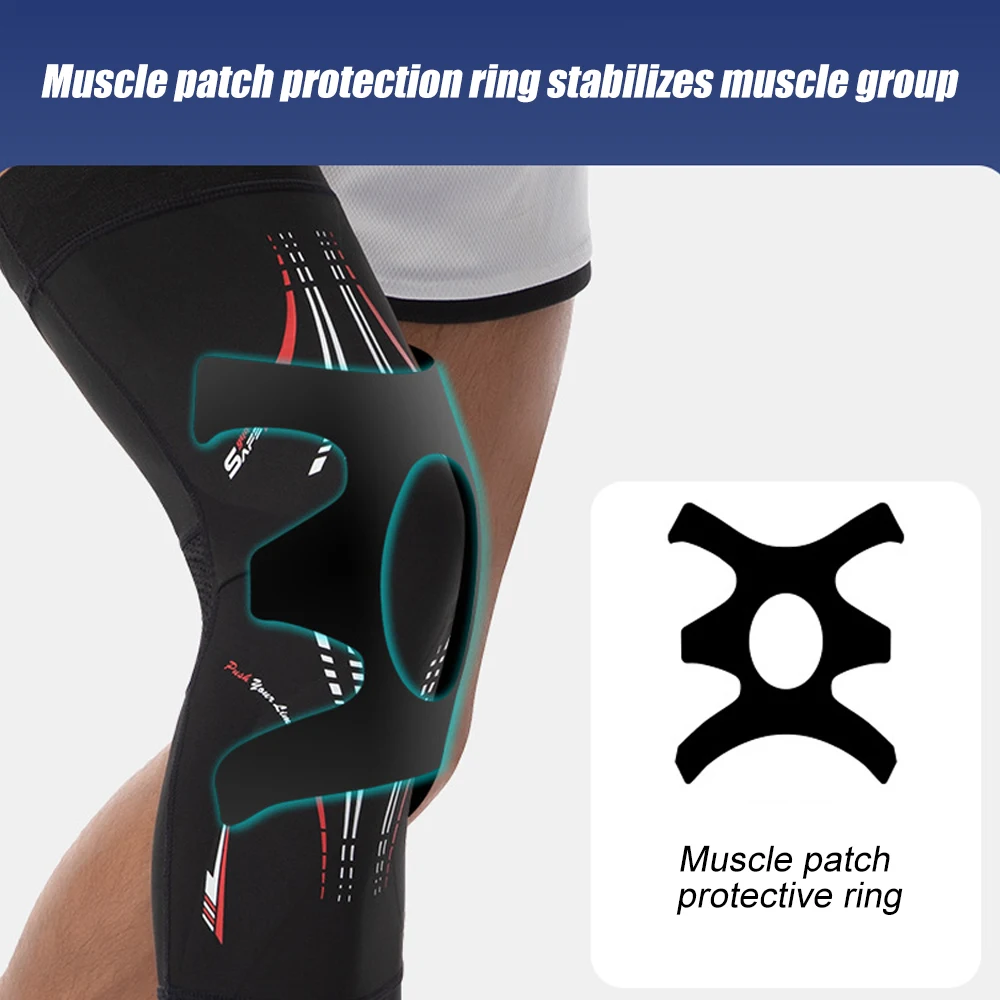 1/2Pcs Ultra-Thin Knee Compression Sleeves, Knee Support Brace with Muscle Patch Protective Ring for Men Women Running Work Out