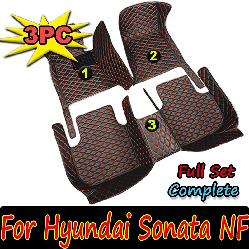 Car Floor Mats For Hyundai NF Sonata Embera Sonica CNG 2004~2009 Mat Covers Rug Leather Carpet Interior Parts Car Accessories