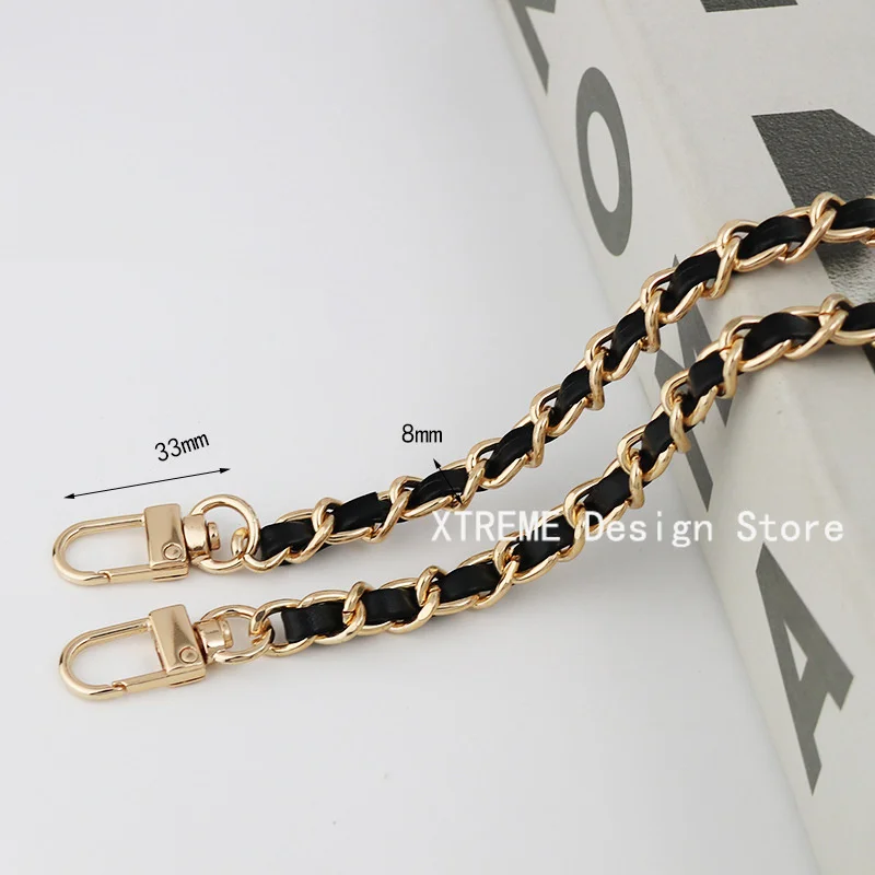 Black Bag Chain Accessories Gold Silver Women Shoulder Bag Chain Metal Chain Strap Crossbody Bag Belt for Handbag