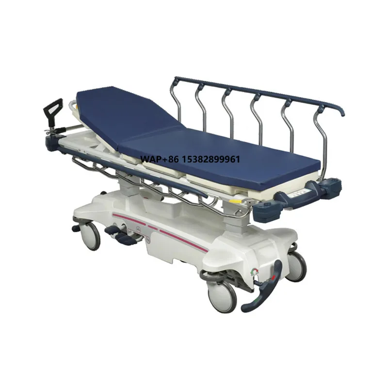 Very Cheap Hospital Equipment Stainless Steel Adjustable Patient Transfer Stretcher Cart Emergency Transfer Bed