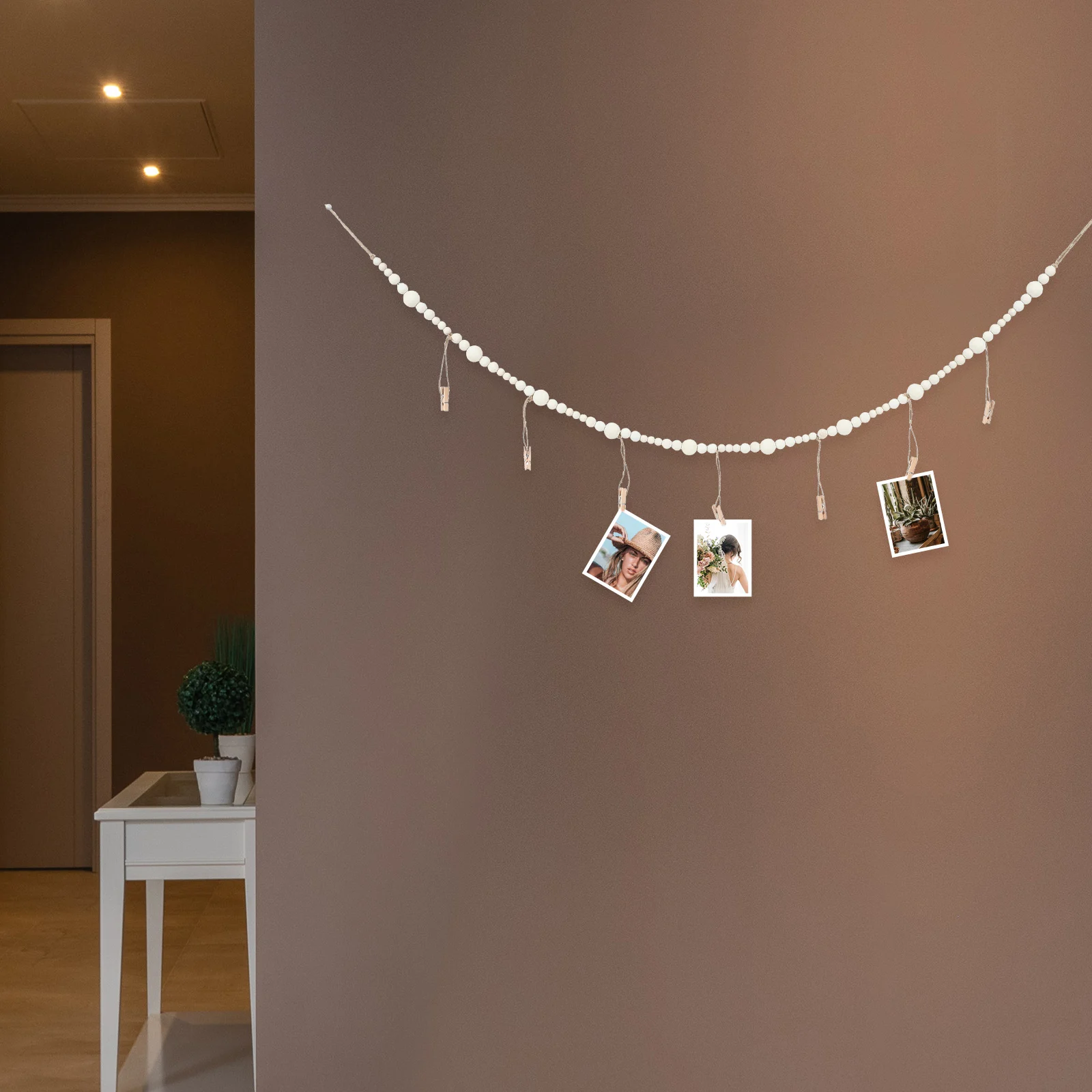 

Wooden Beads Photo Clips Nordic Style Mini Decorative Clips for Photos Home Festival Holiday Party Decoration Wooden Clip