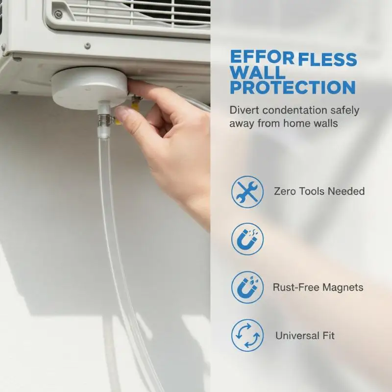 Magnetic Air Conditioning Drain Kit Transparent Bendable Condensate Hose for Office Window AC Systems