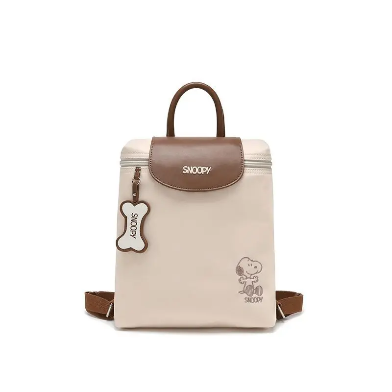 Kawaii snoopy bolsa crossbody feminina leve dobrável náilon dos desenhos animados bordado mochila portátil bolsa casual presentes