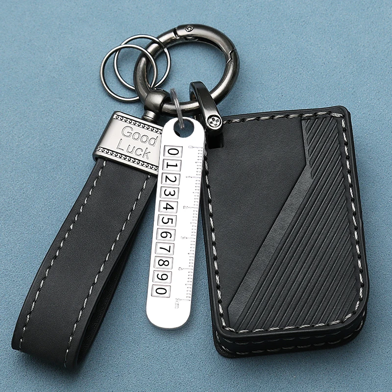 Simulated Leather Car Key Case Cover Shell Fob For LYNK CO LYNK&CO 05 09 01 06 02 03 Blank Bag Car Key Case Cover Keychain