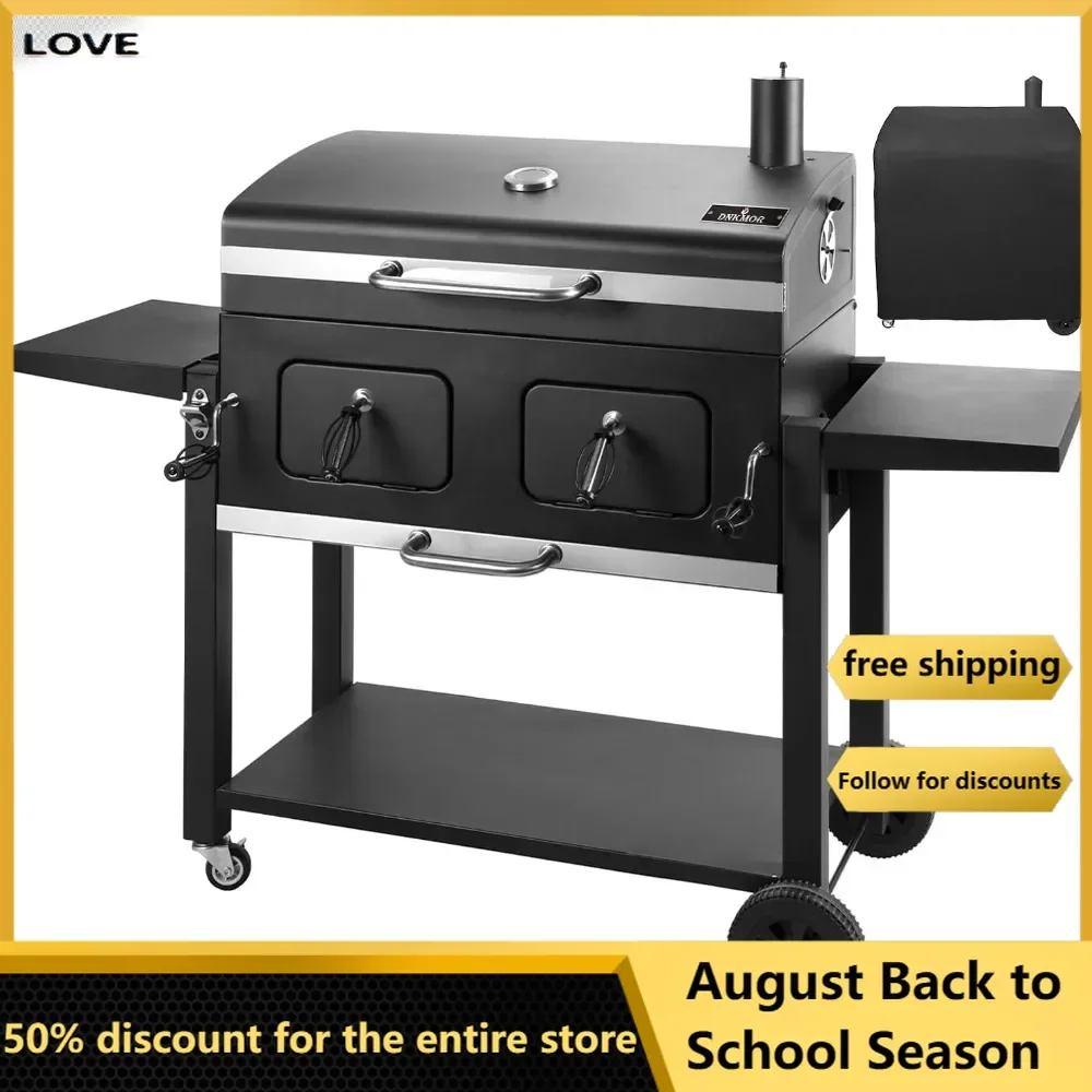 

Charcoal Grill Outdoor BBQ Grill, Extra Large Cooking Area 794 Square Inches with Two Individual & Adjustable Charcoal Tray