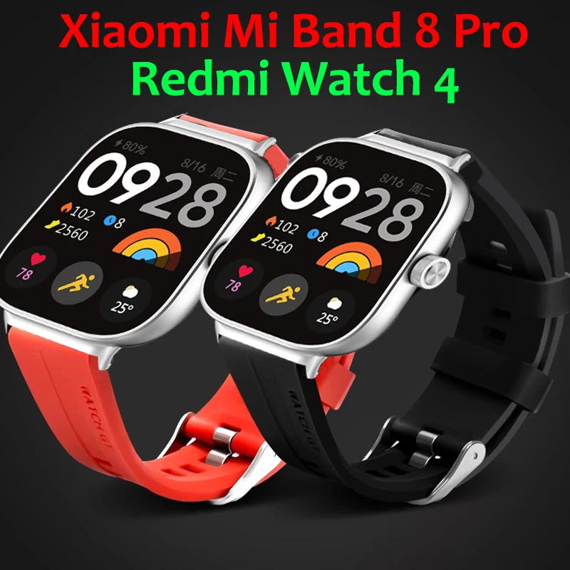 

Miband 8 Pro Strap for Xiaomi mi band 8 pro band Replacement Silicone Sport Smart Wristband Bracelet correa redmi watch 4 Strap