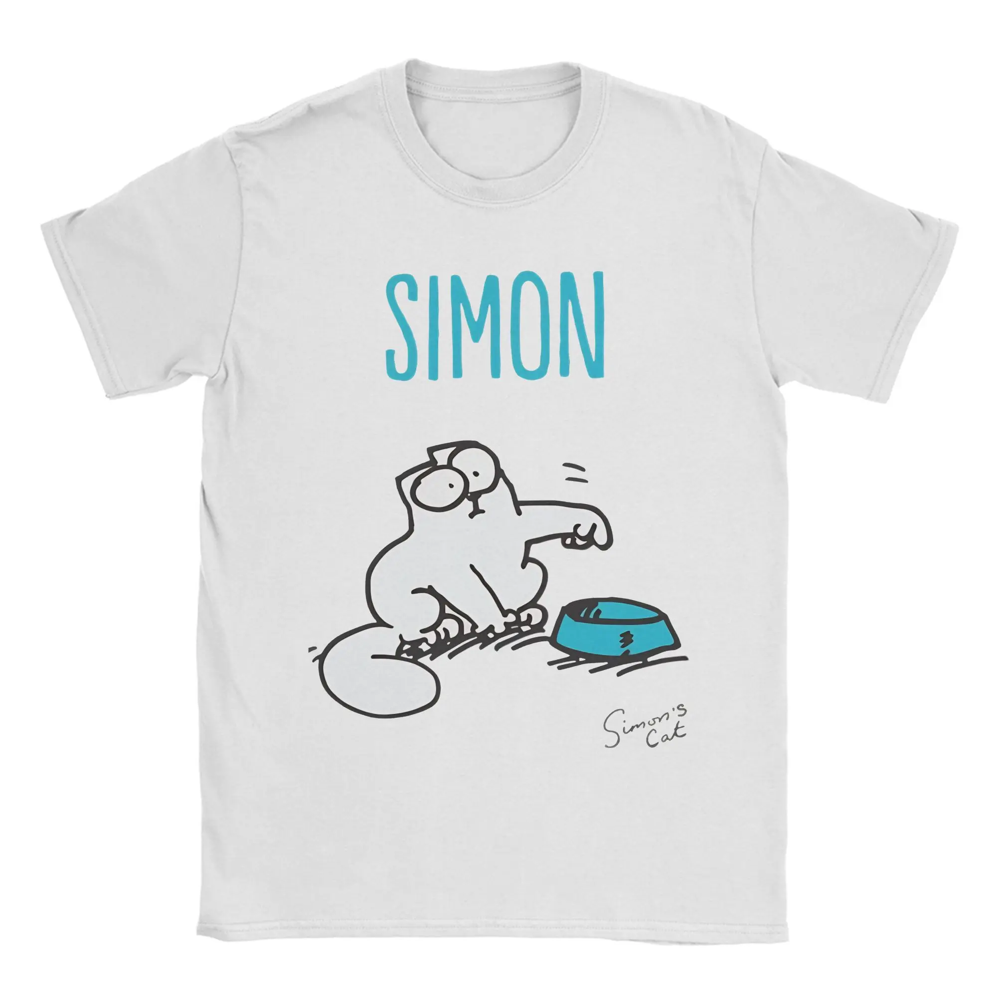 

Simons Cat T-Shirt for Men Women Hungry Cat Feed ME Funny Cotton Tee Shirt Crew Neck Short Sleeve T Shirts Classic Clothes