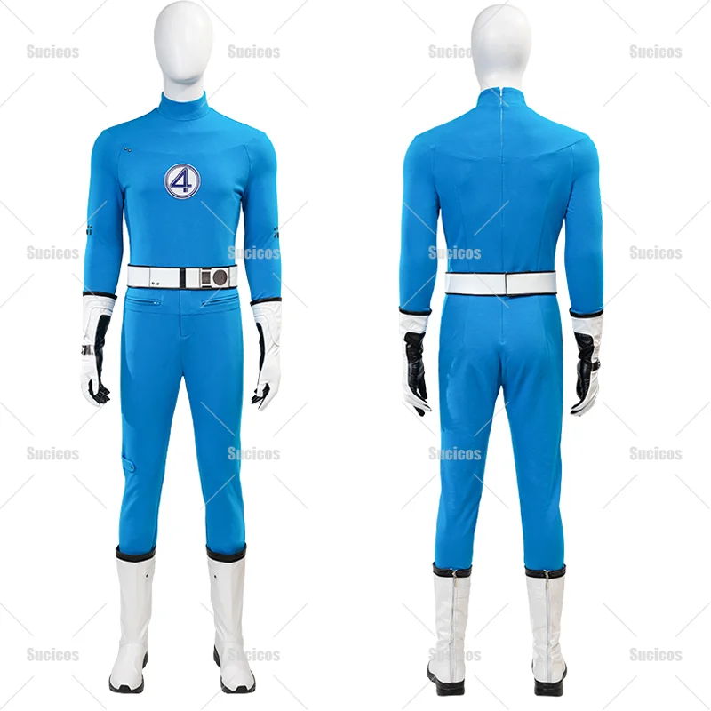 

Новый фильм «Фантастический Cos 4», костюм для косплея, синий комбинезон, полный комплект, супергерой Зентаи, вечерние костюмы на Хэллоуин, человеческий факел, комбинезон для косплея