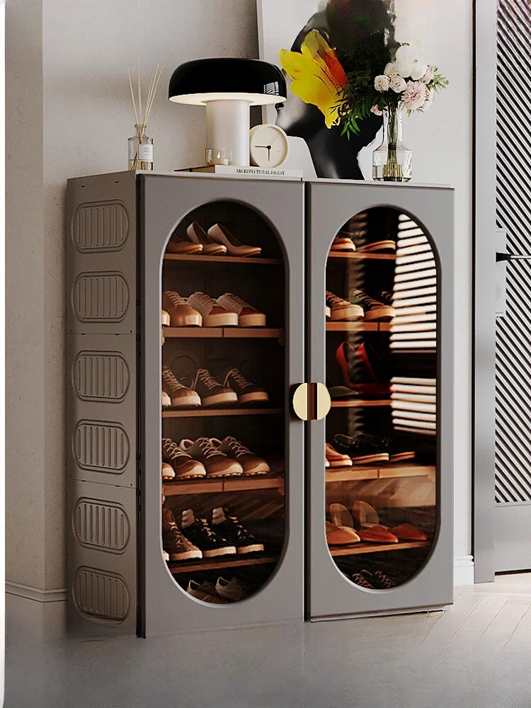 Installation-free shoe cabinet new 2024 explosion household door indoor multi-layer plastic shoe storage artifact balcony shoe