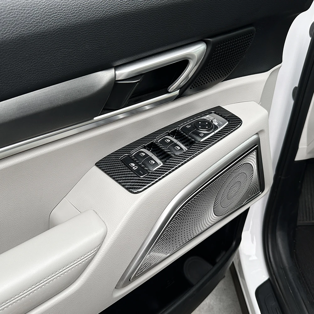 

For Kia Telluride 2020-2025 Window Button Cover Car Door Armrest ABS Decal Panel Window Button Trim Interior Moulding LHD