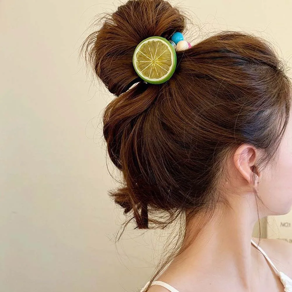 

Fruit Lemon Shape Lemon Hair Scrunchies Telephone Wire Hair Rope Korean Style Summer Hair Scrunchies Candy Color Hair Rope