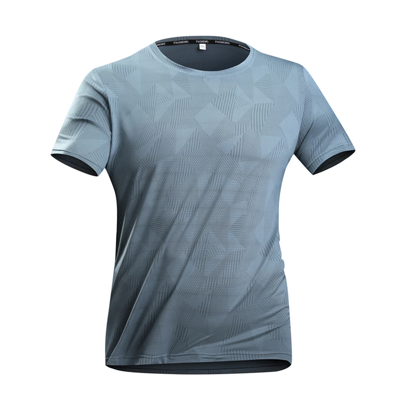 

Summer T-Shirts Ice Silk Sports T Shirt Men Running Fitness Short Sleeve Tee Elastic Breathable Quick Dry Lightweight T-shirts