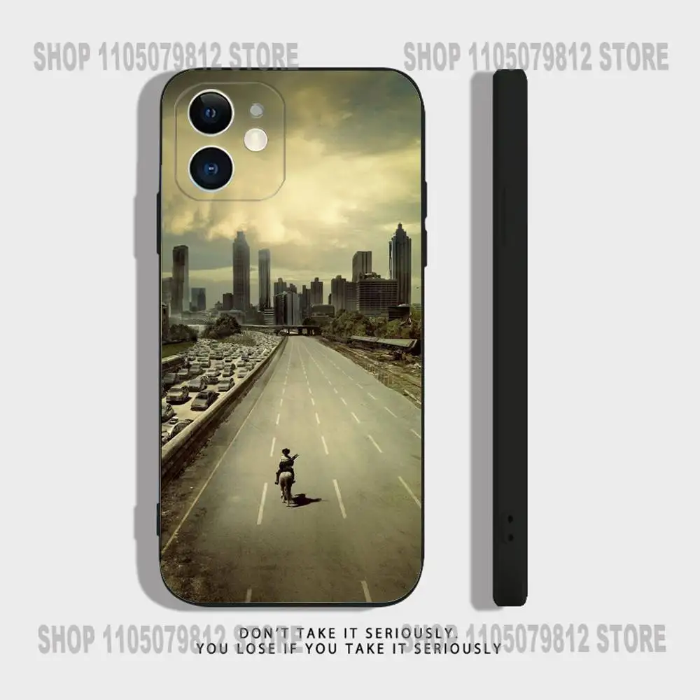 حافظة هاتف TWD T-The Walking Dead لهاتف iPhone 17 16,15,14,13,12,11,Pro,XS,Max,XR,Plus,Mini Soft Silicone Black مقاومة للصدمات