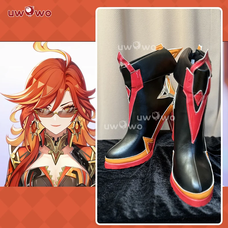 

UWOWO Mavuika Shoes Game Genshin Impact Mavuika “Pyro Archon” Cosplay Shoes High Heel Size 35-45