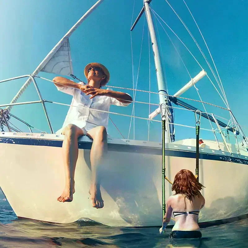 

Лестница для запуска, нейлоновая веревочная лестница для лодки, складная вспомогательная морская веревка, 3-ступенчатая портативная веревочная лестница для надувной лодки