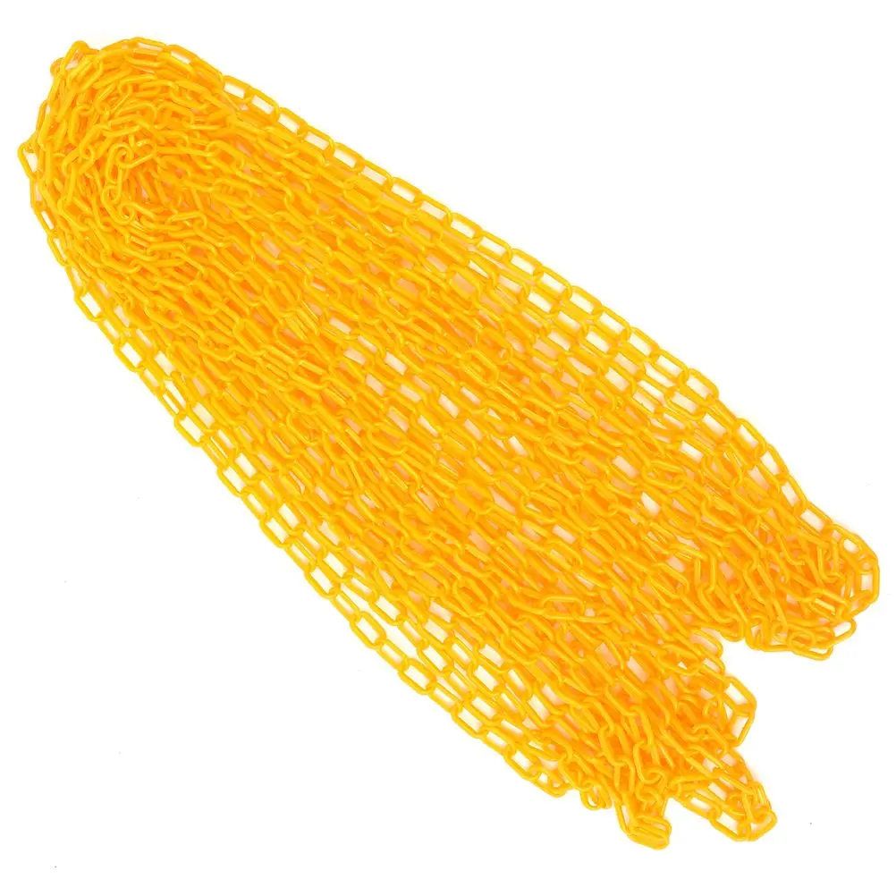 Plastic Safety Chain Crowd Control Waterproof Decorative Link Connector Barrier Chain Yellow Warning Traffic Security