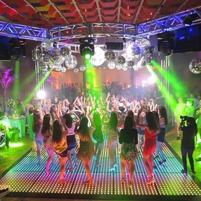 20 pieces Pixel Magnetic Led Dance Floor Wedding 64-point Led Infinity Mirror Wireless Dance Floor