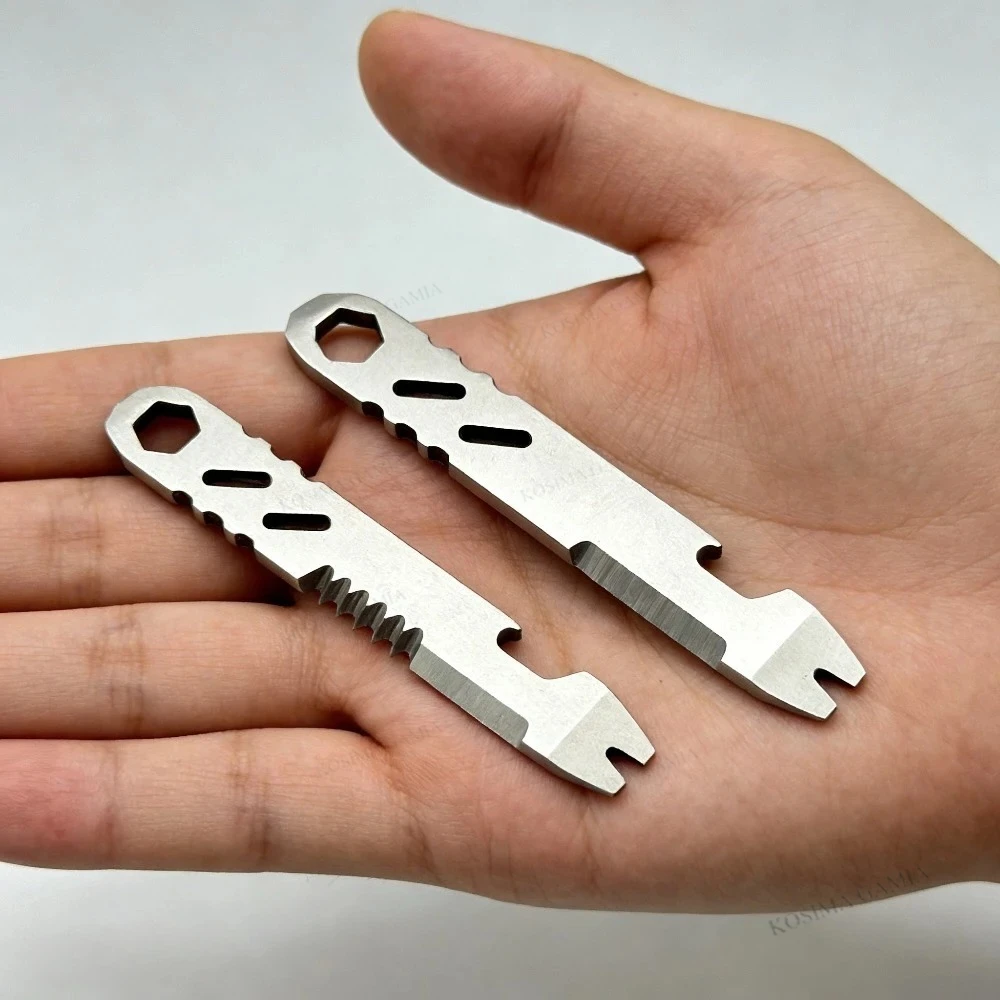 Mini Stainless Steel Multifunctional Pry Bar EDC Hex Wrench Bottle Opener Portable Outdoor Bicycle Repair Tool Multi Tool
